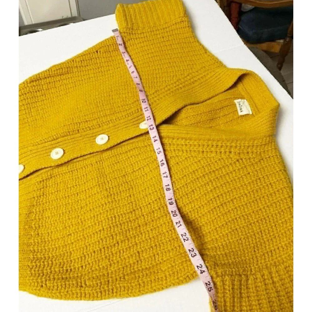 babaa Cardigan No. 19 Mini in the shade Ochre 100% Eco Wool OS One Size Gold Hue